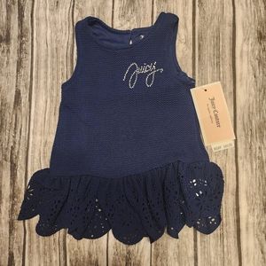 Juicy Couture infant dress size 3-6 months summer dress, navy jumper with lace